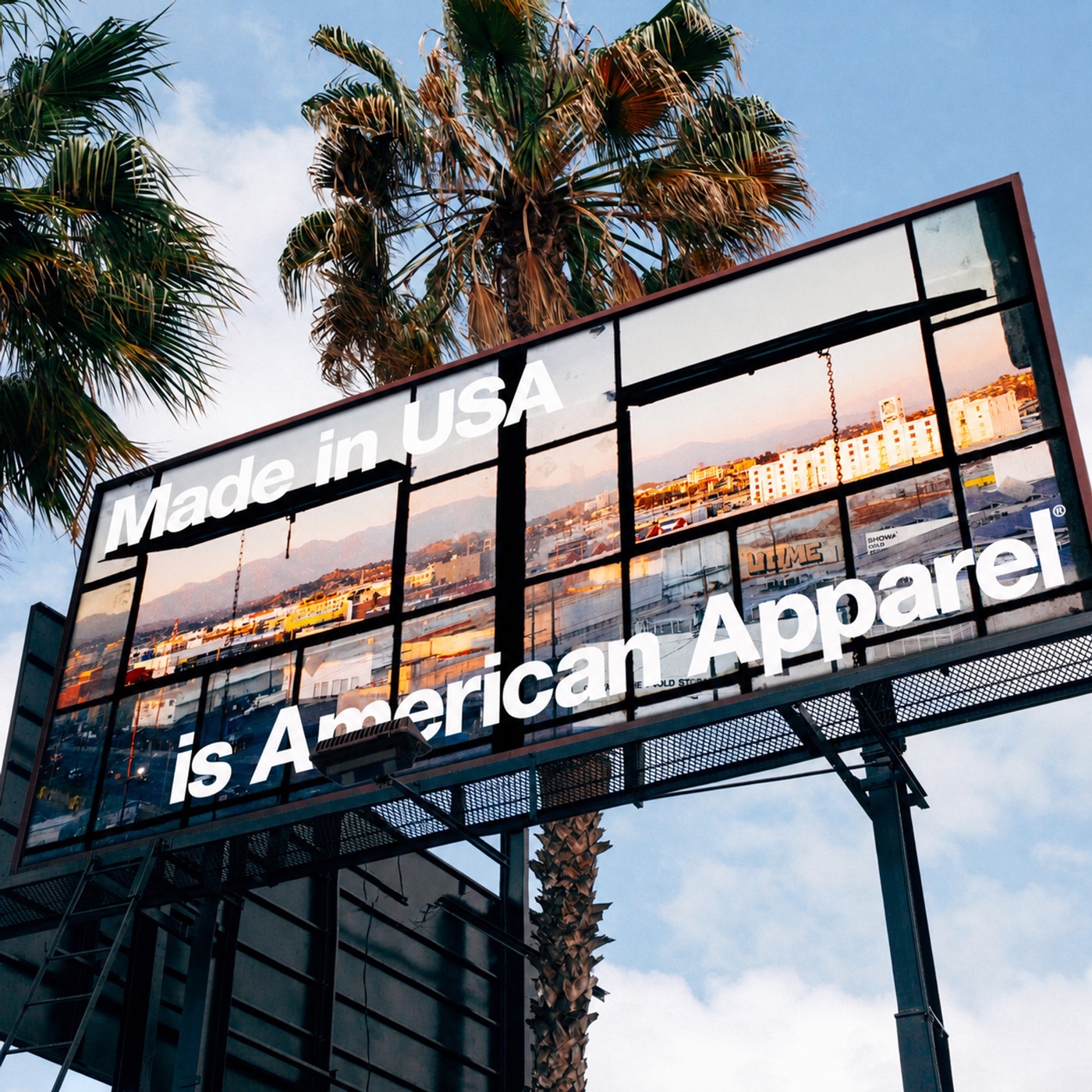 Made in USA is American Apparel factory billboard
